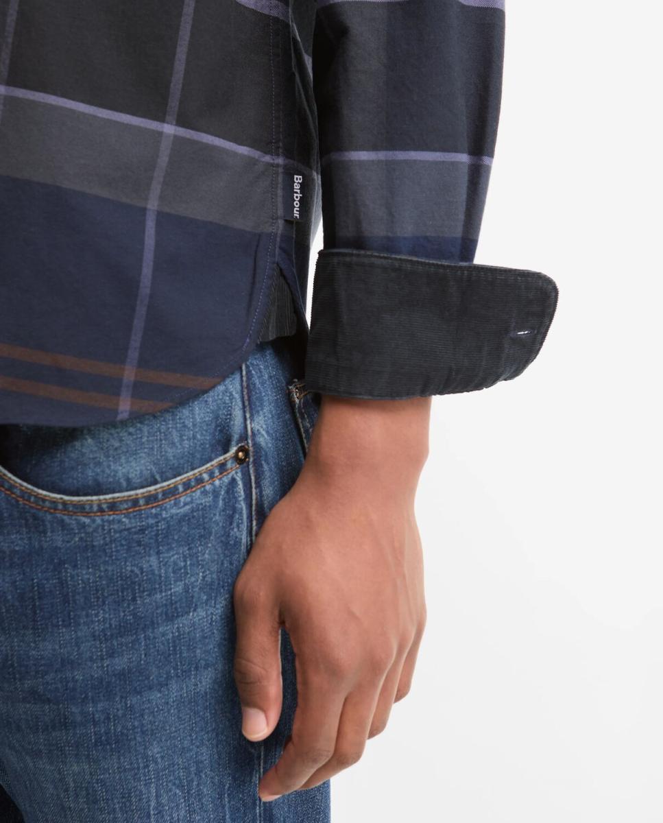 Imagen 3 de Camisa de hombre con estampado macro de tartan - Barbour - Gris oscuro Gris oscuro