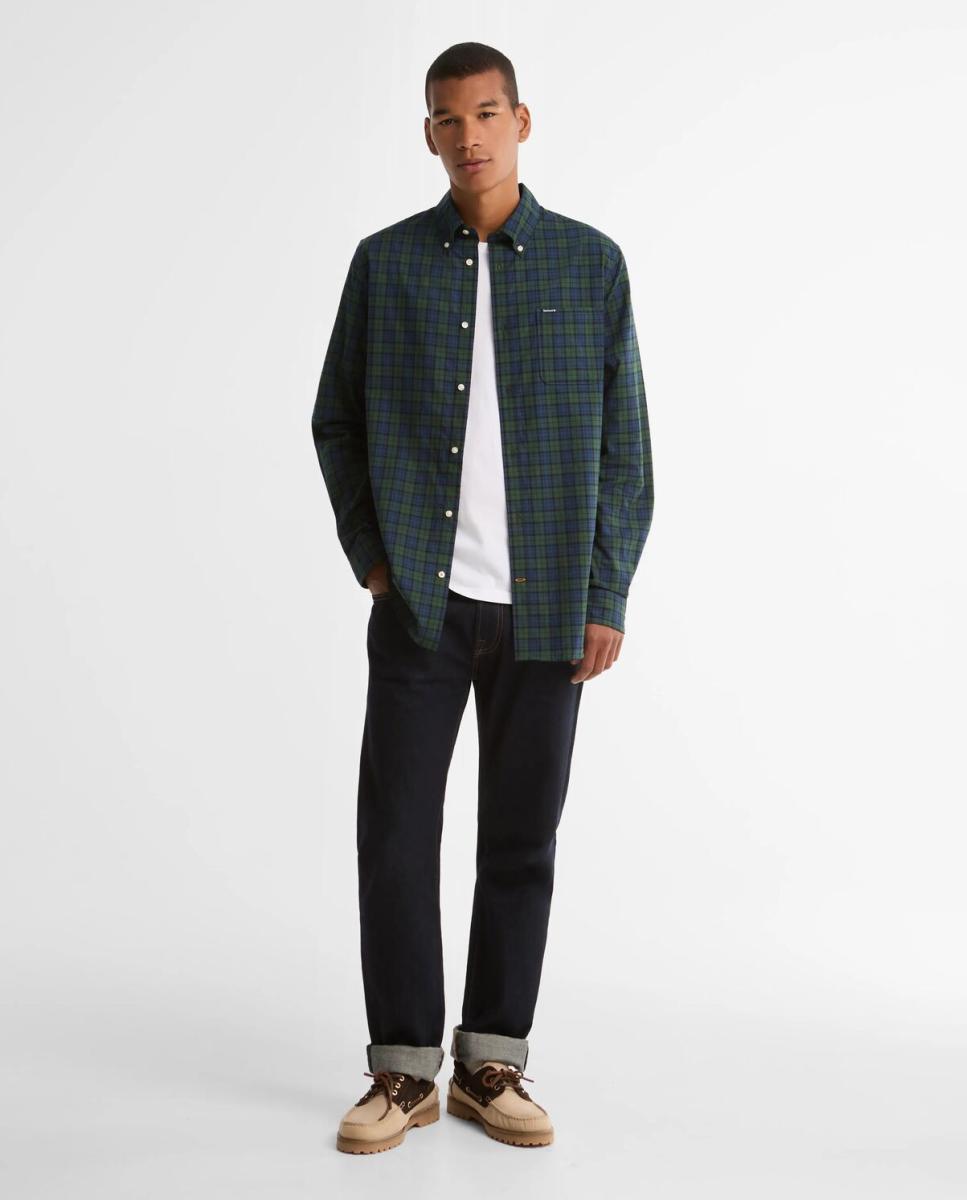 Camisa estampada de hombre cuadro micro - Barbour - Verde Verde-6