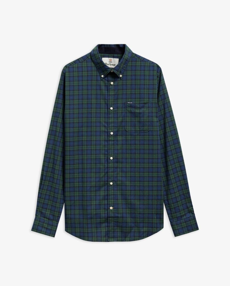 Camisa estampada de hombre cuadro micro - Barbour - Verde Verde-4
