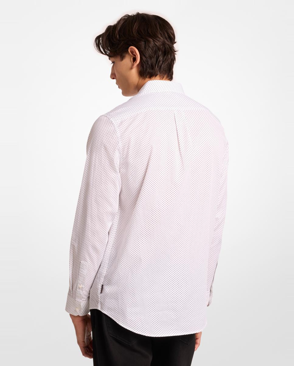 Imagen 2 de Camisa de hombre de manga larga con microdibujo - Michael Kors - Blanco Blanco