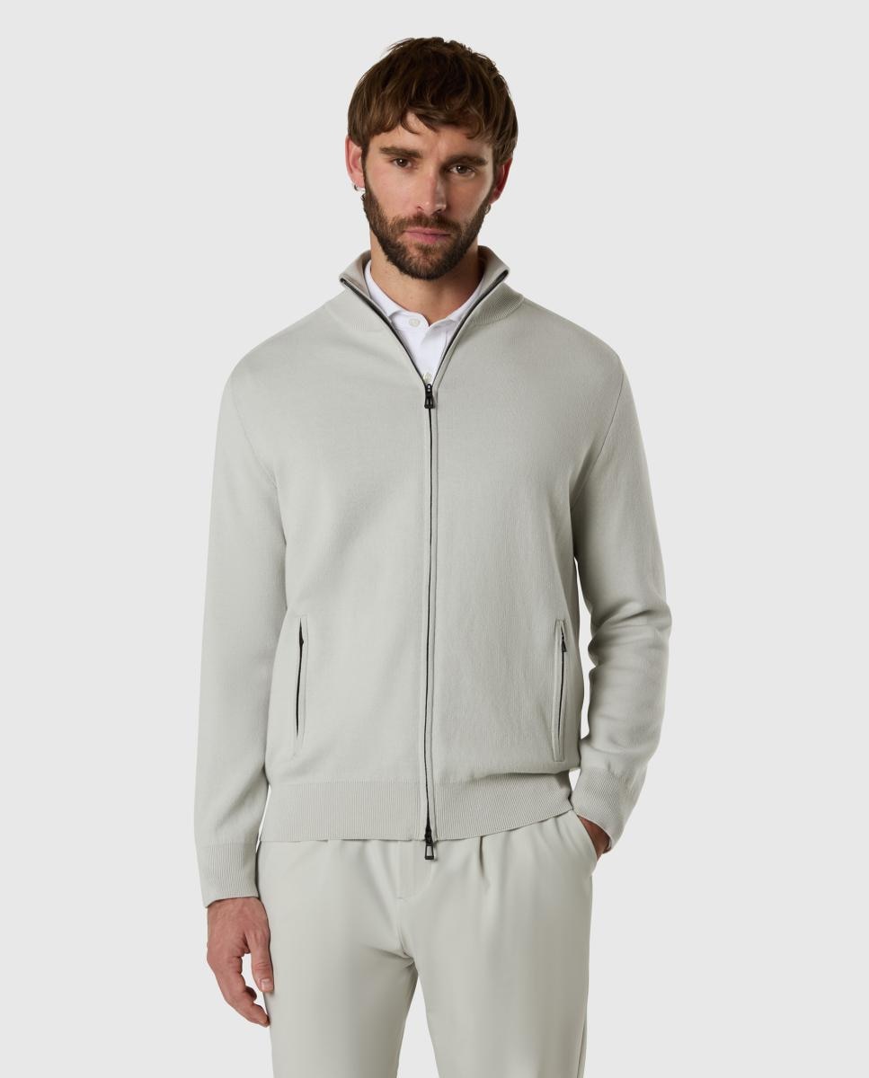 Imagem 0 de Cardigan de Malha de Algodão Orgânico com Fecho de Correr