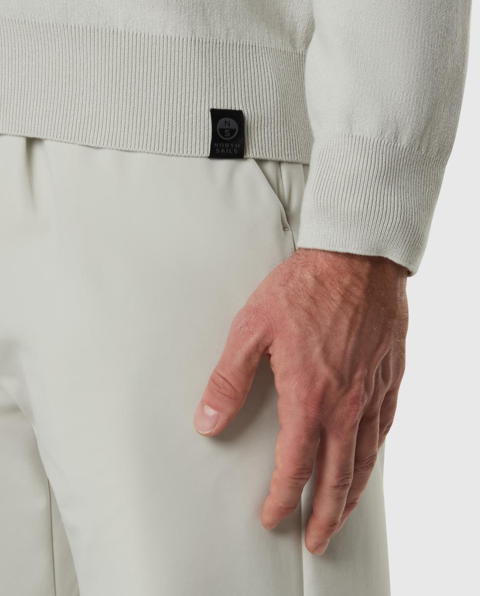 Cardigan de Malha de Algodão Orgânico com Fecho de Correr Cinzento-claro-4