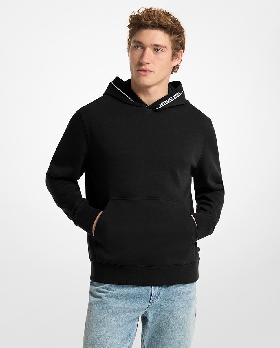Sudadera de hombre con vivo en contraste y detalle de marca en lateral capucha - Michael Kors - Negro Negro-1