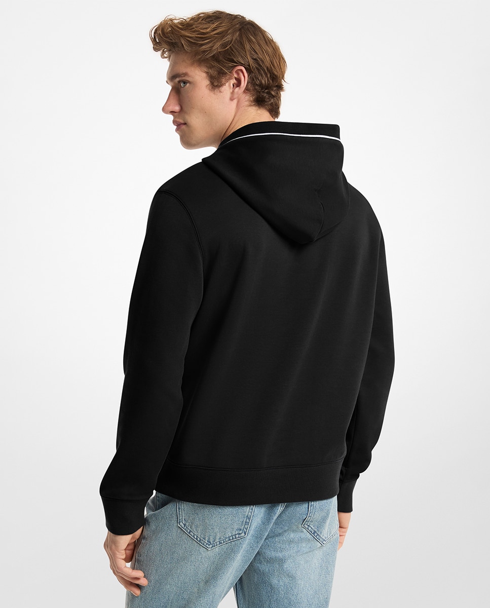 Sudadera de hombre con vivo en contraste y detalle de marca en lateral capucha - Michael Kors - Negro Negro-2