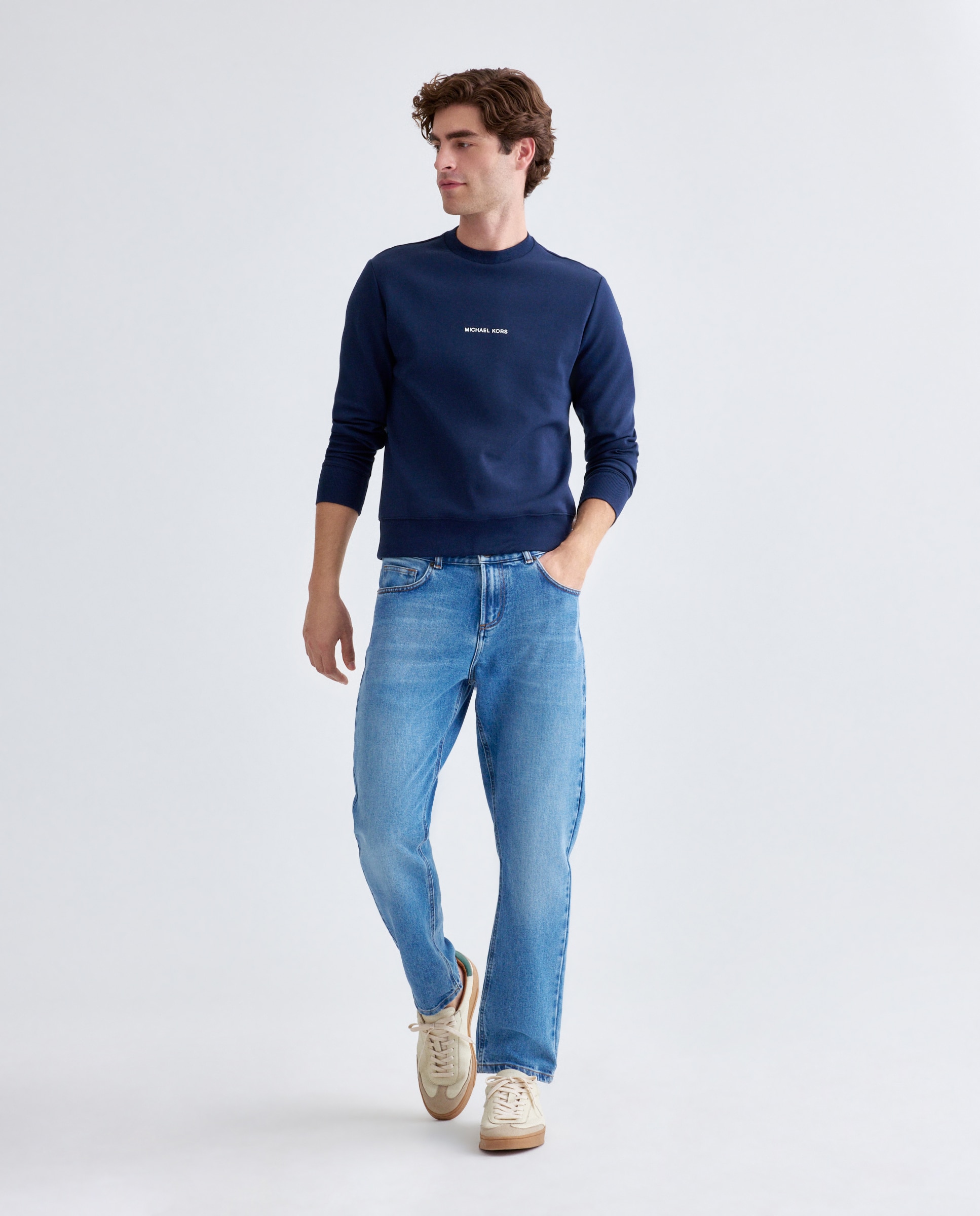 Sweatshirt com Logótipo à Frente e Estampado Atrás Azul-marinho-2