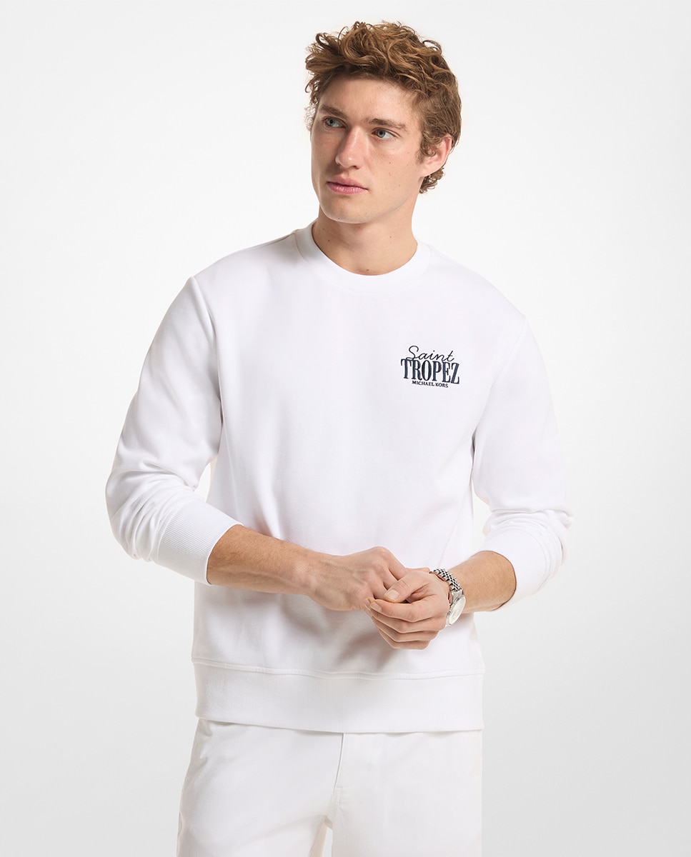 Imagen 0 de Sudadera de hombre St Tropez delantero y print trasero Blanco