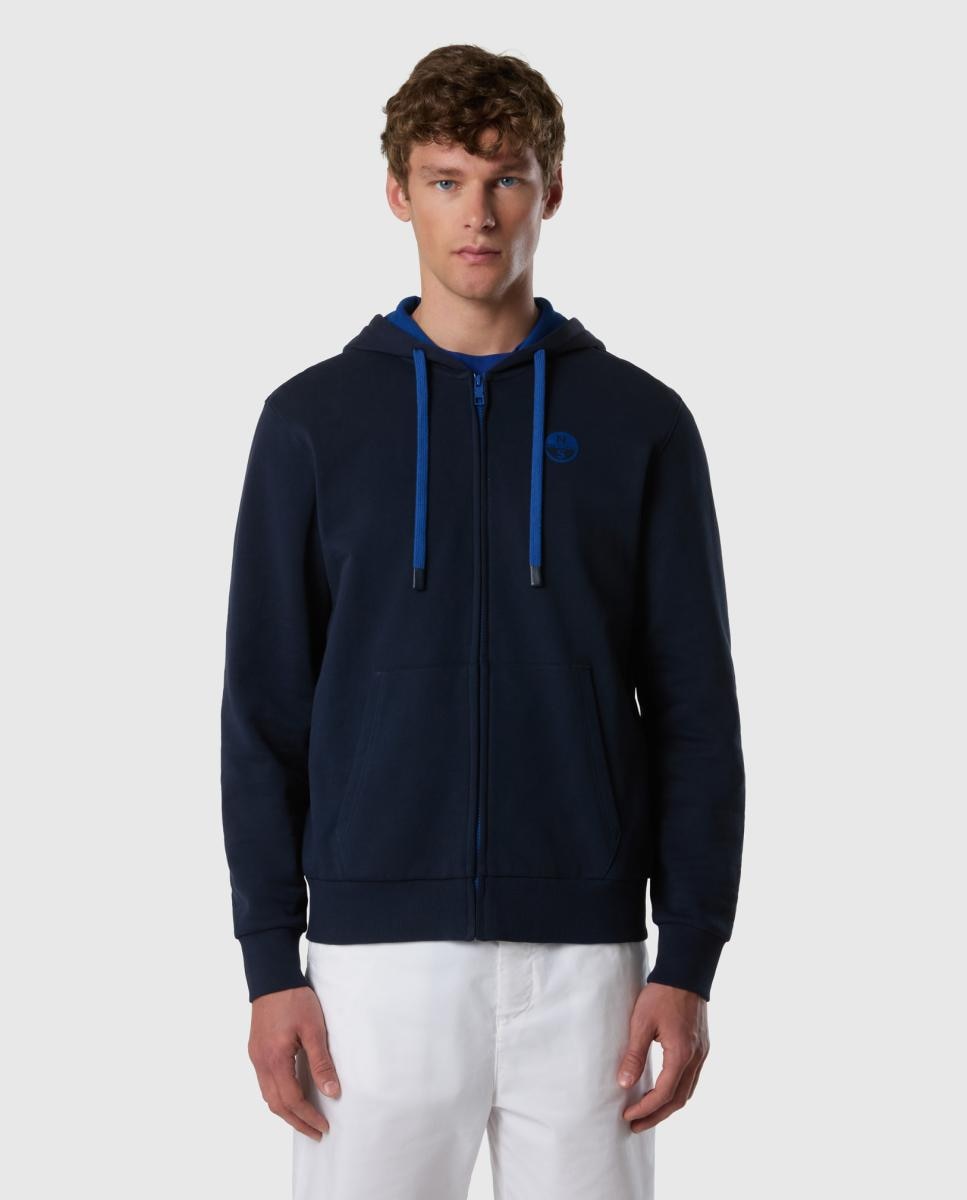 Imagem 0 de Sweatshirt de Algodão Orgânico com Fecho de Correr e Capuz