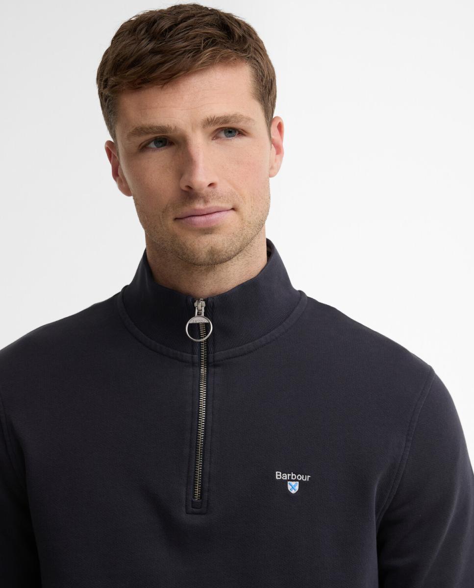 Sudadera de hombre de corte entallado con media cremallera - Barbour - Azul marino Azul marino-3