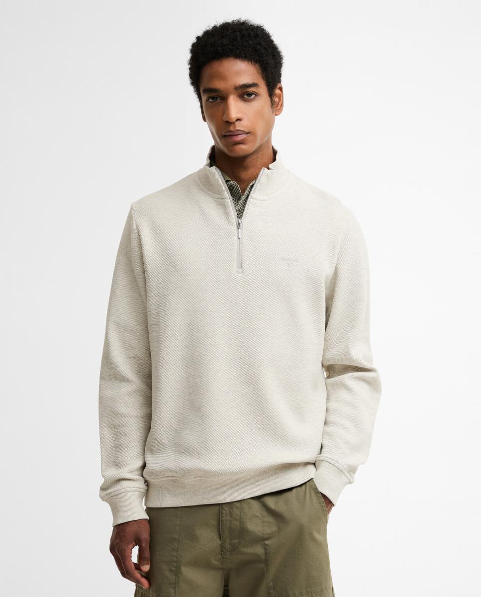 Imagen 1 de Sudadera de hombre de corte entallado con media cremallera Gris