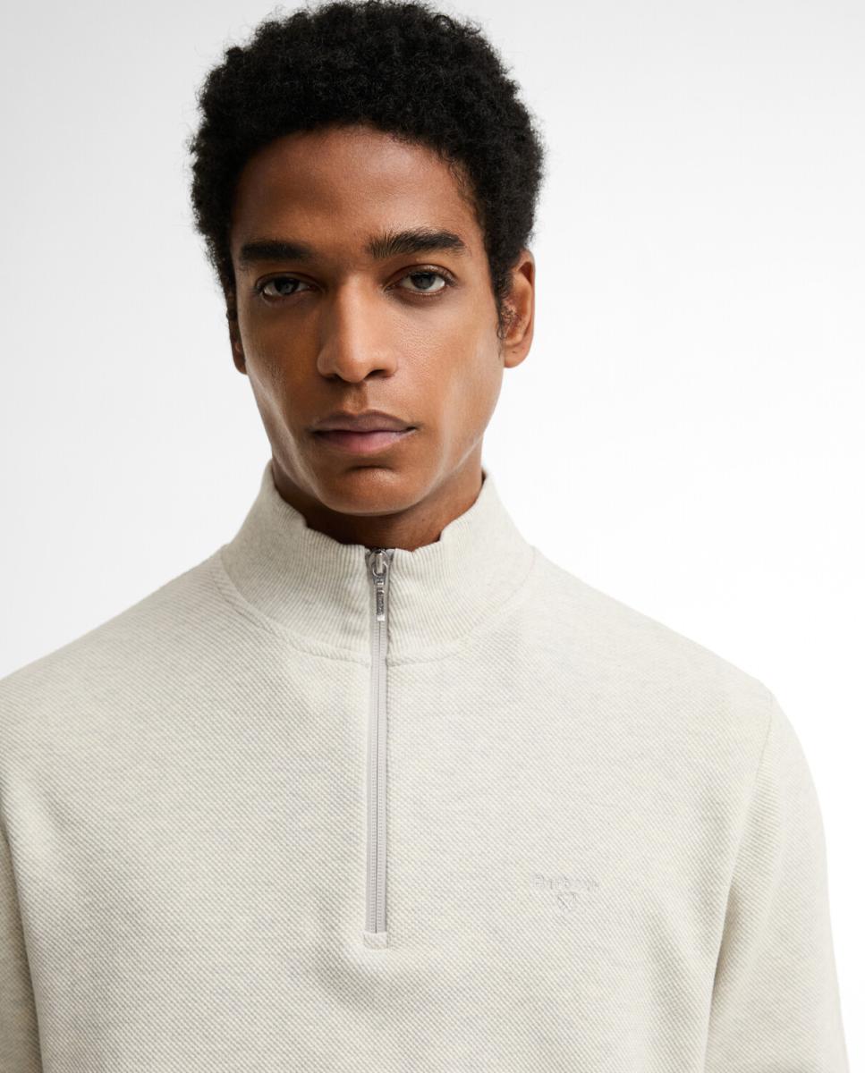 Imagen 3 de Sudadera de hombre de corte entallado con media cremallera - Barbour - Gris Gris