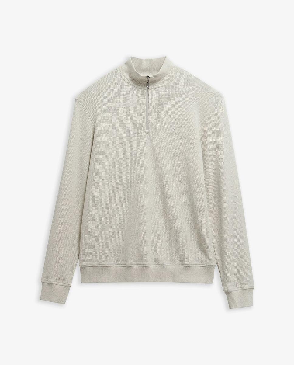 Imagen 4 de Sudadera de hombre de corte entallado con media cremallera - Barbour - Gris Gris