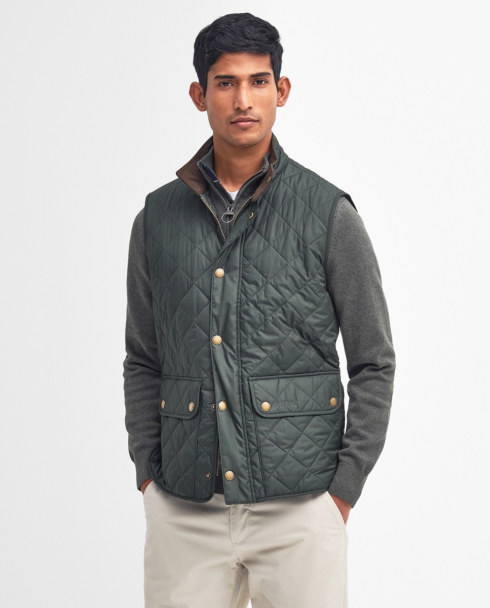 Barbour - Chaleco de abrigo de hombre con cierre de cremallera y bolsillos de parche.