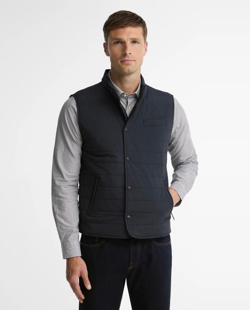 Chaleco acolchado de hombre con bolsillos oblicuos - Barbour - Azul marino Azul marino-1