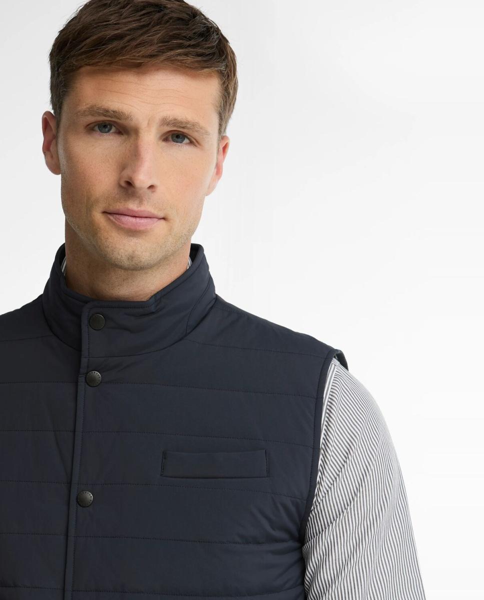 Chaleco acolchado de hombre con bolsillos oblicuos - Barbour - Azul marino Azul marino-4