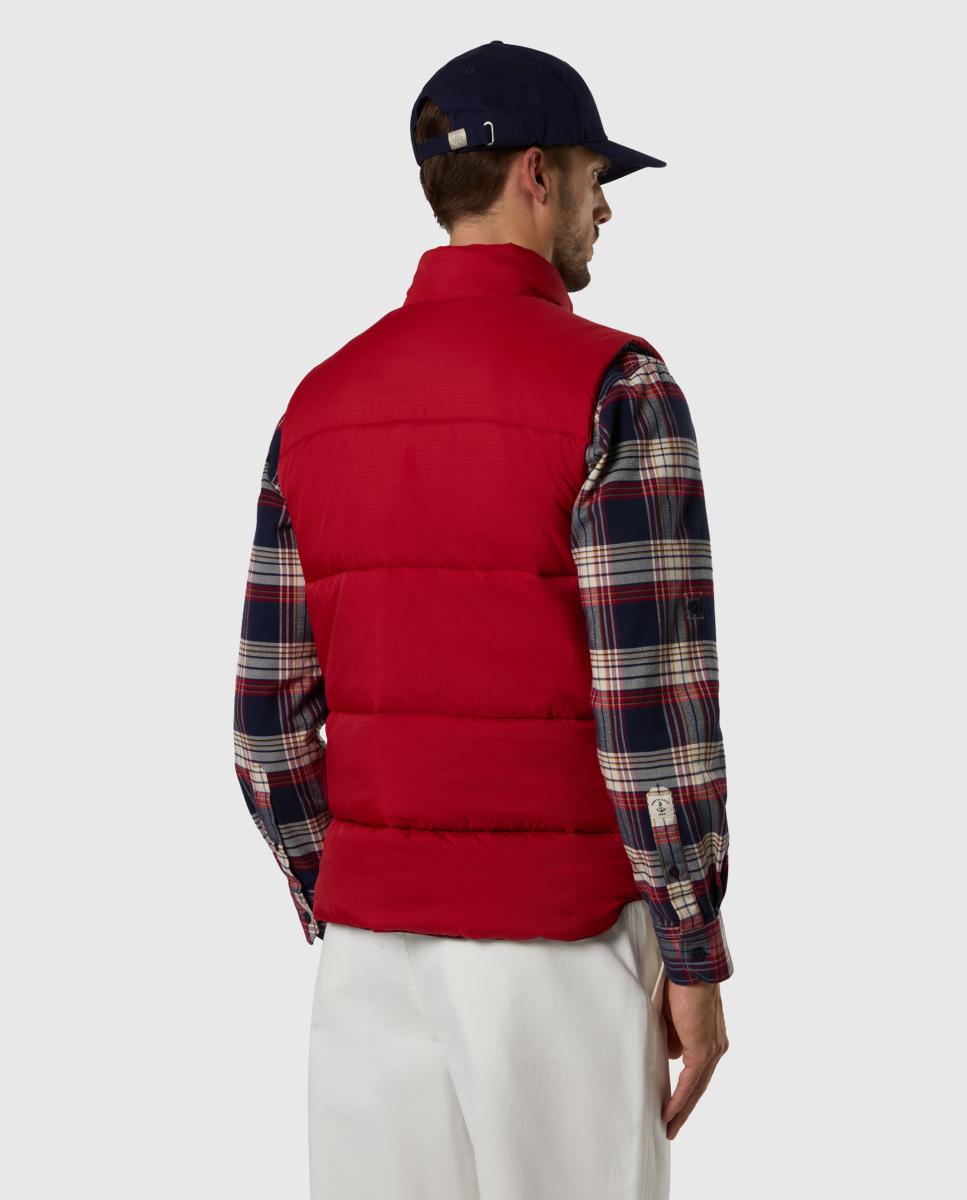 Colete Reversível para Homem em Tecido Ripstop Reciclado Vermelho-2