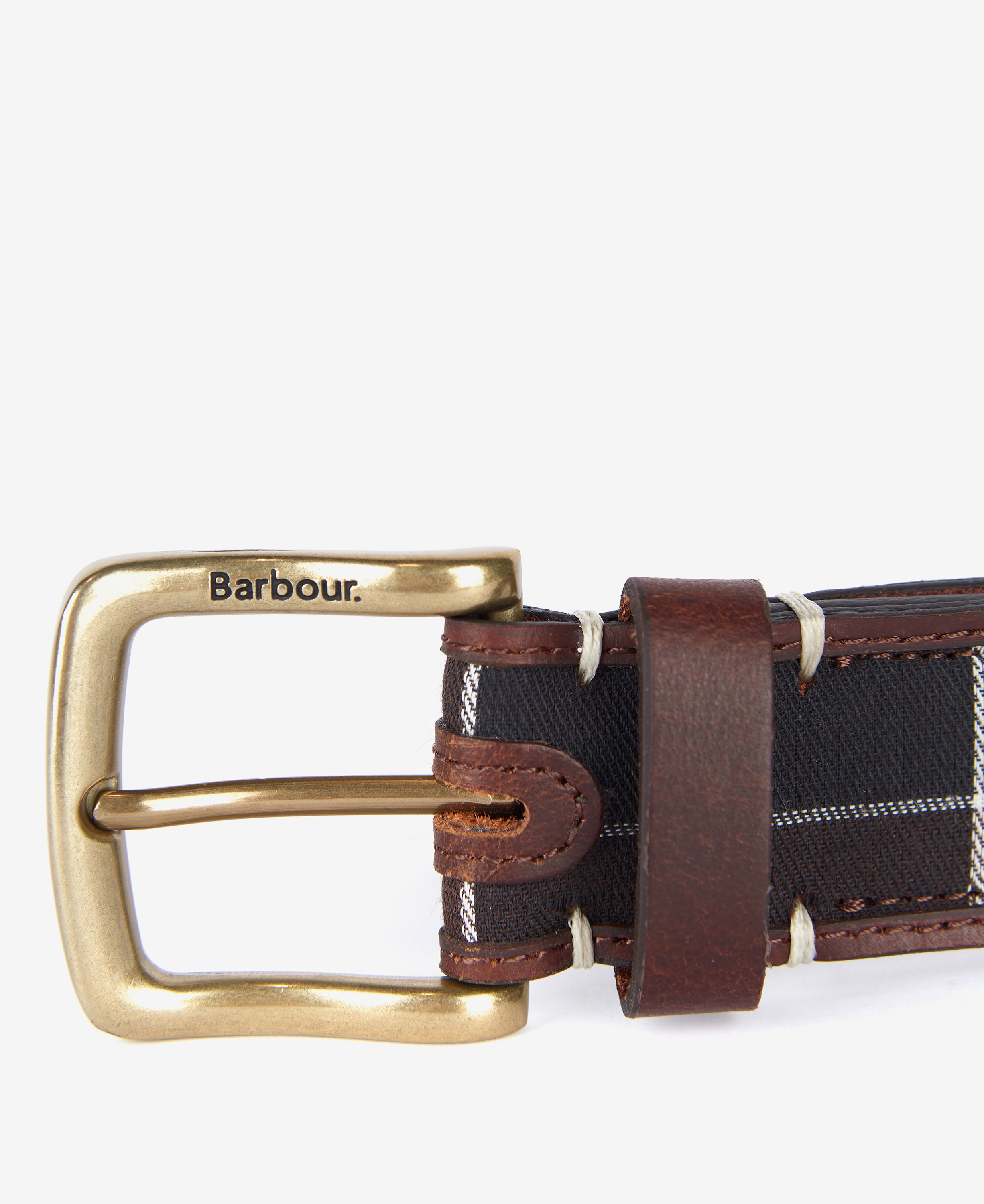 Cinturón de hombre de cuero con cierre de hebilla - Barbour - Marrón Marrón-2