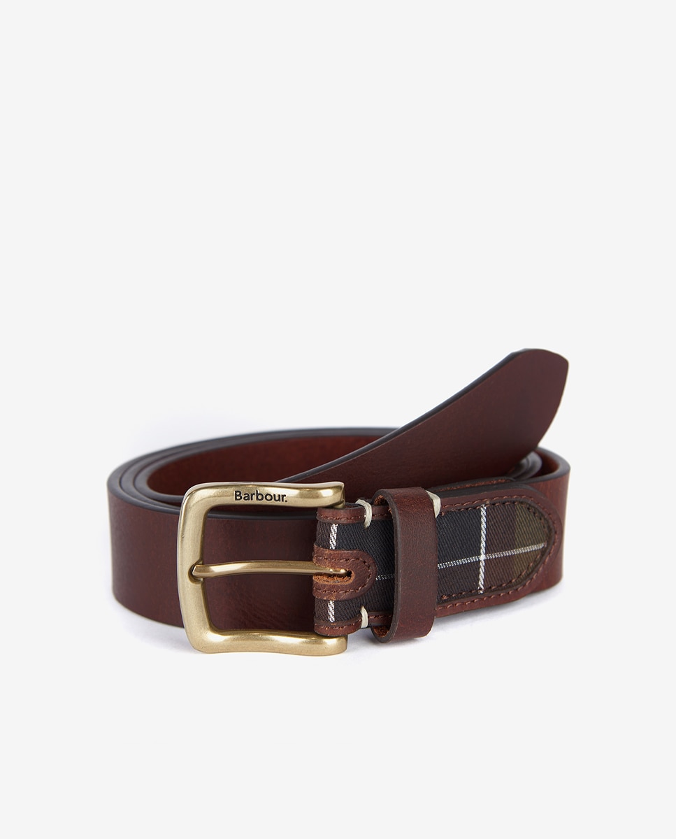 Cinturón de hombre de cuero con cierre de hebilla - Barbour - Marrón Marrón-4