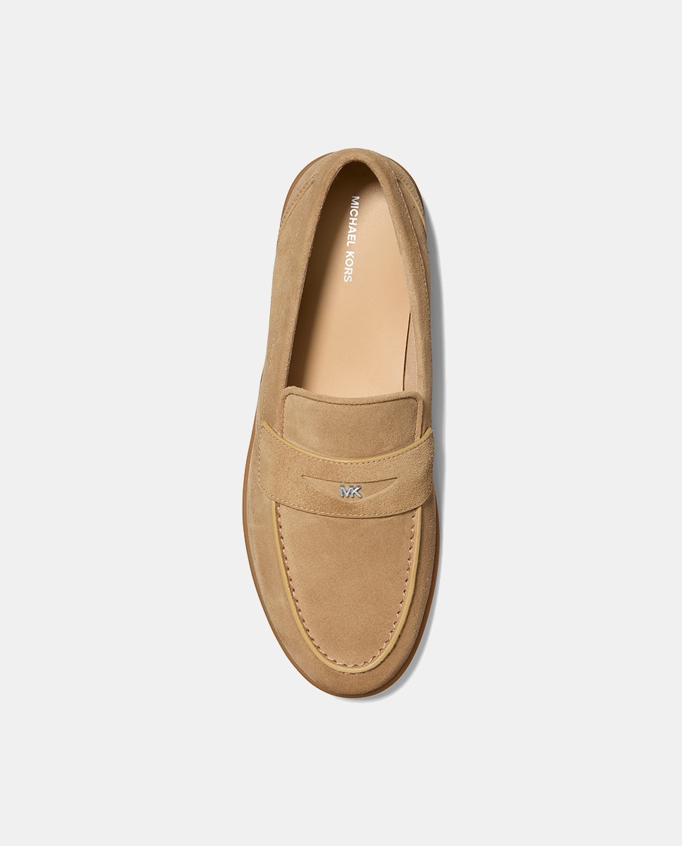 Sapatos Wesley Estilo Mocassins de Camurça - Castanho Castanho-claro-3