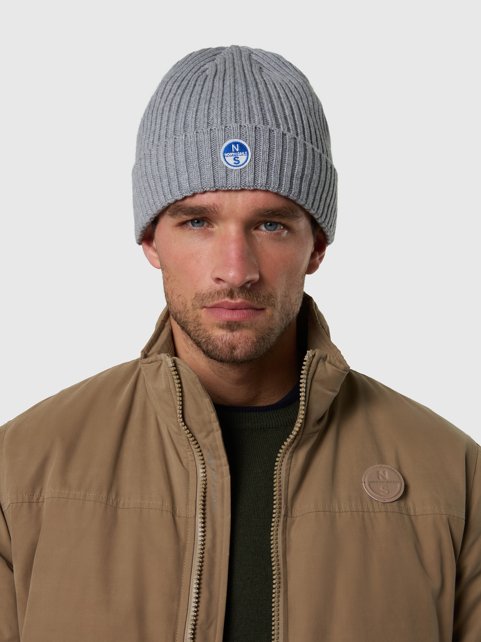 Gorro de hombre acanalado mezcla de lana - North Sails - Gris Gris-1