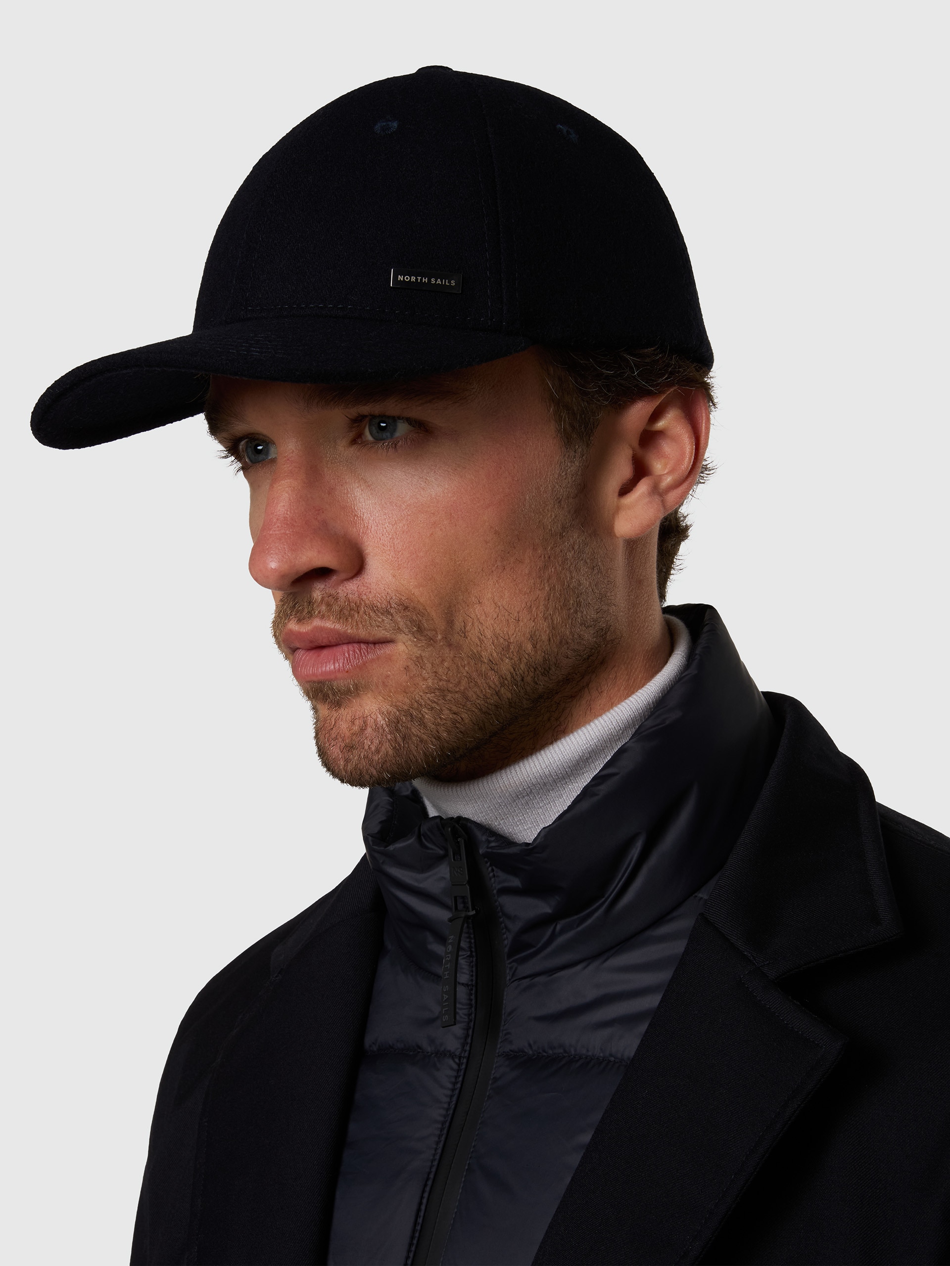 Boné de Basebol de Lã Merino 100% Natural para Homem Azul-marinho-2