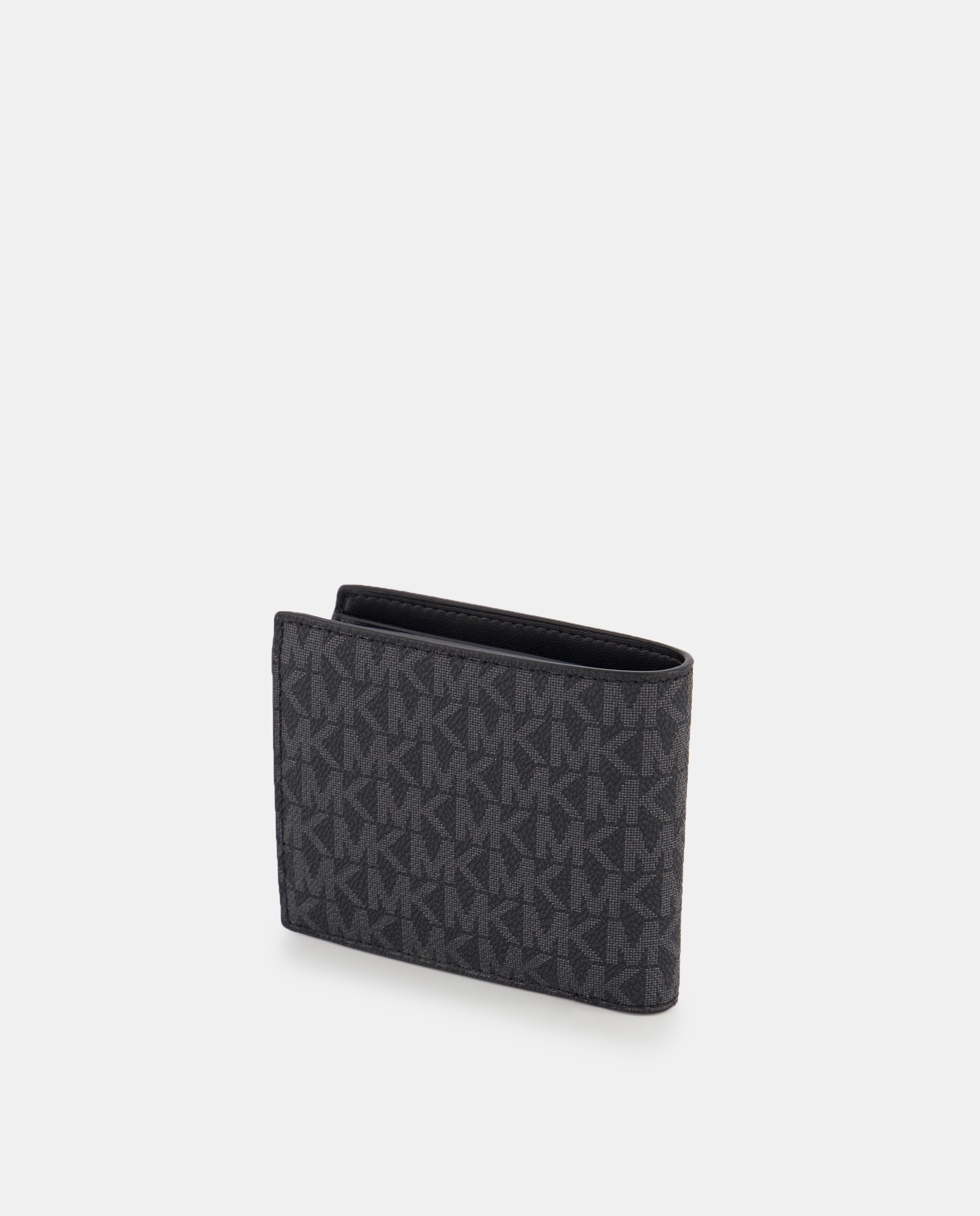 Carteira Greyson com Logótipos, Bolso para Moedas e em Pele Preto-2