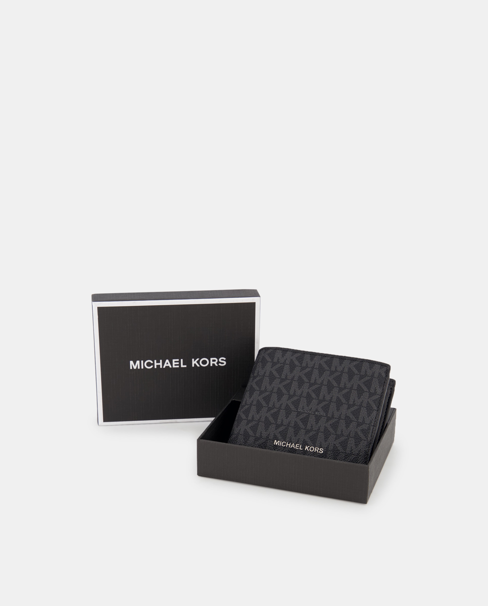 Carteira Greyson com Logótipos, Bolso para Moedas e em Pele Preto-4