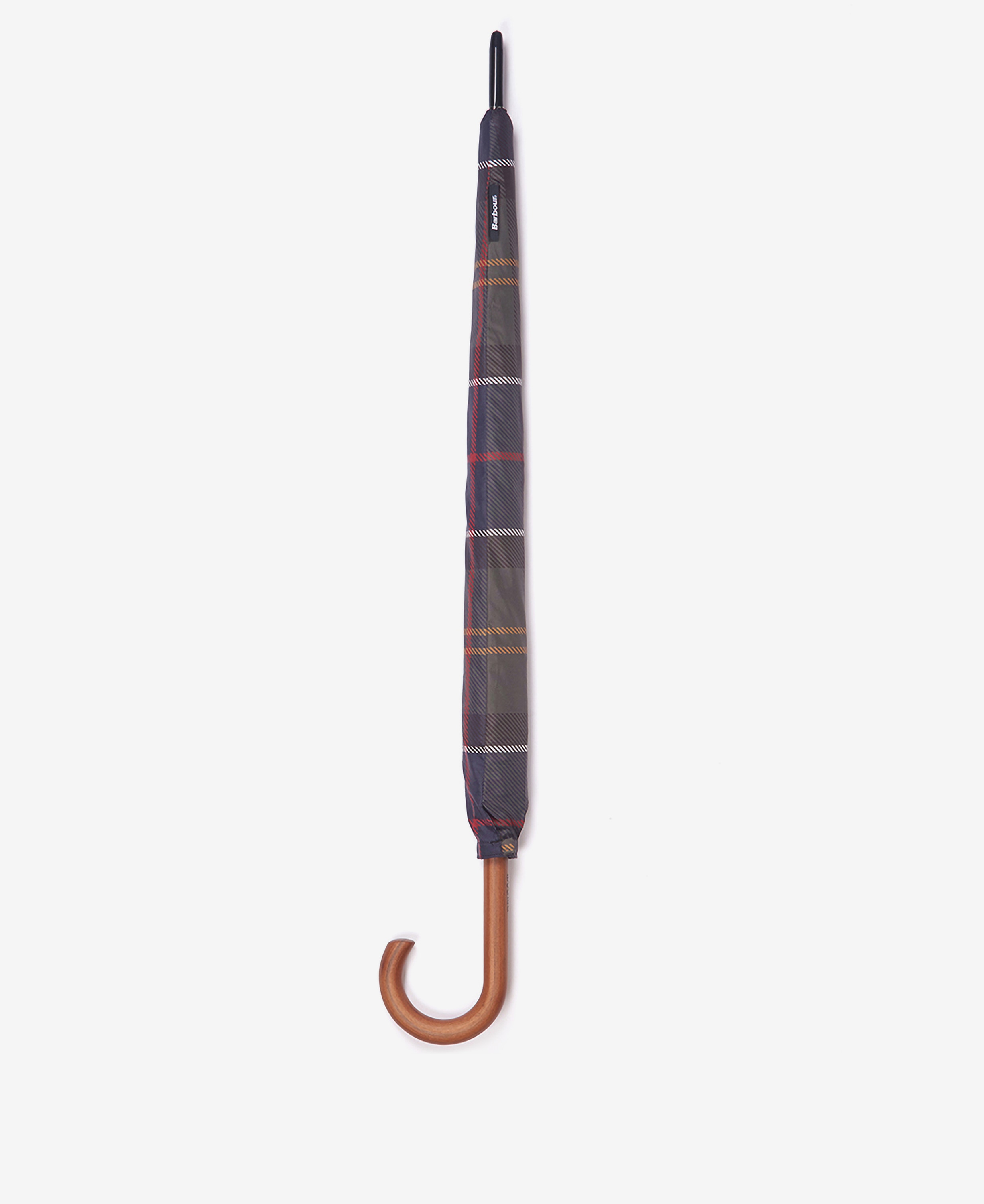 Imagen 2 de Paraguas de diseño tartán y mango en U - Barbour - Marrón oscuro Marrón oscuro