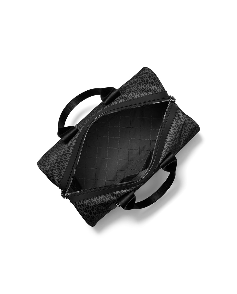 Mala de Nylon com Estampado de Logótipos Preto-2