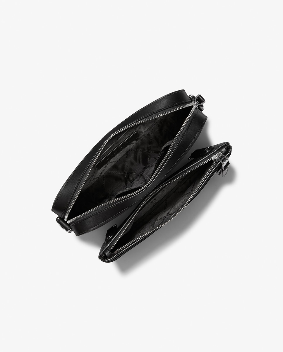 Mala a Tiracolo com Estampado de Logótipos MK Preto-2