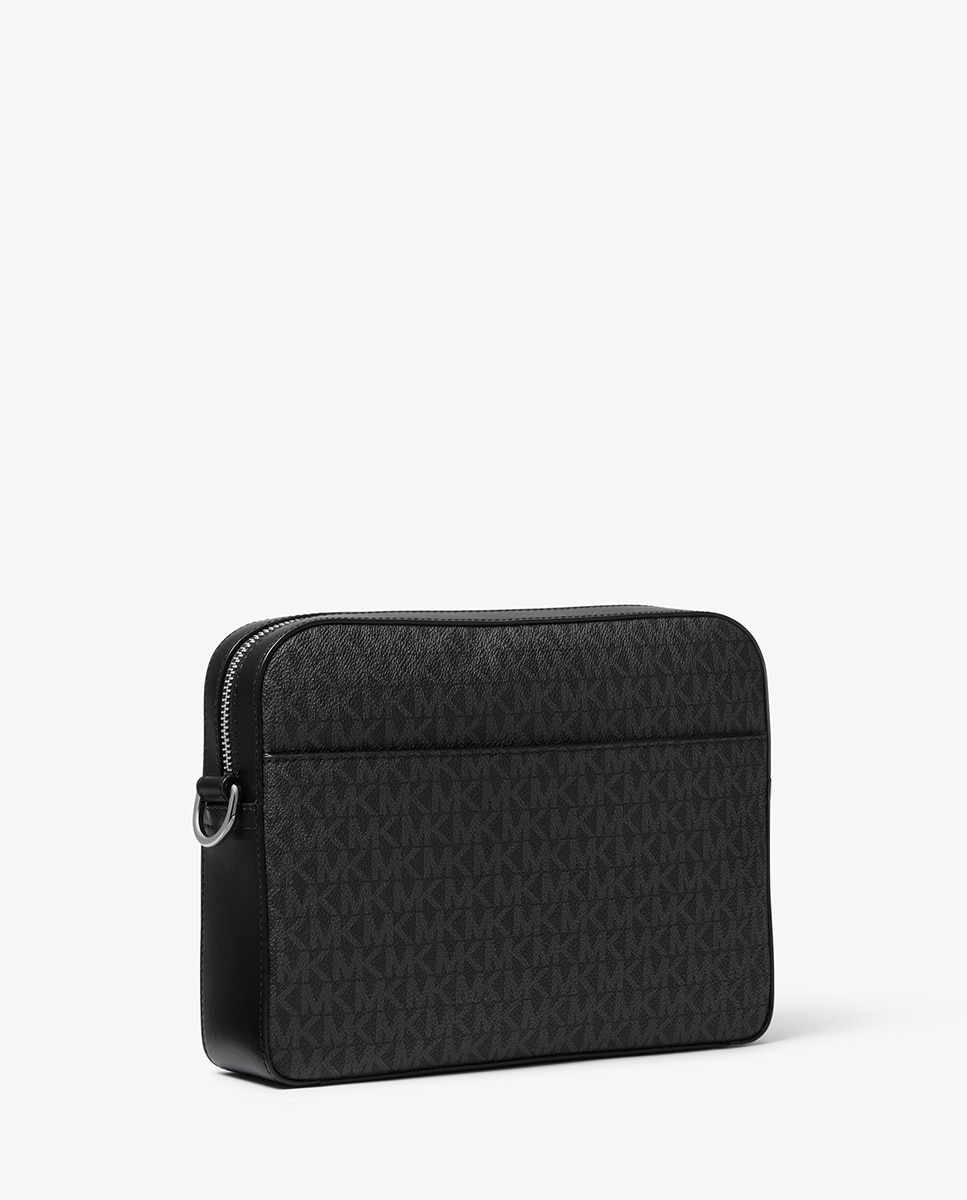 Mala a Tiracolo com Estampado de Logótipos MK Preto-3