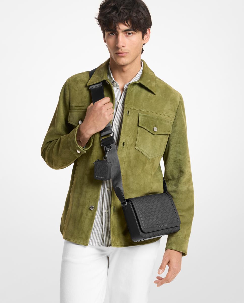 Mala a Tiracolo com Estampado de Logótipos MK Preto-6