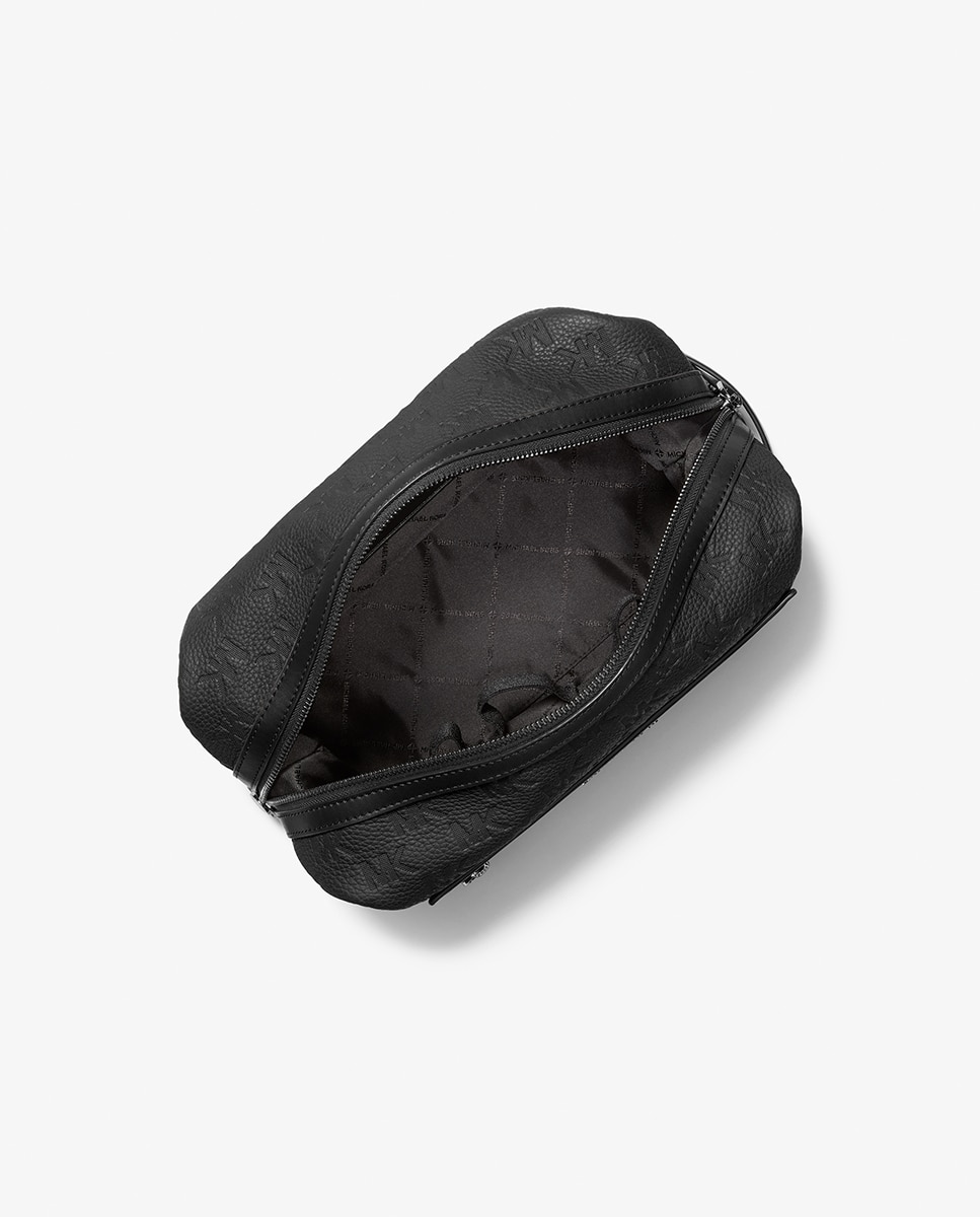 Nécessaire em Pele com Logótipos Gravados MK Preto-2