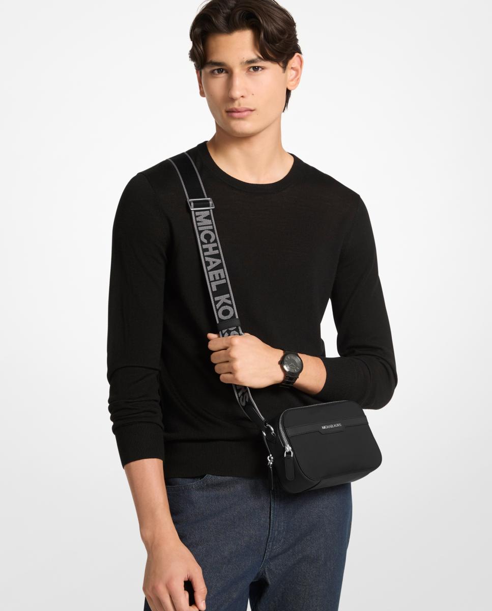 Bandolera de hombre dos cremalleras lisa - Michael Kors - Negro Negro-4
