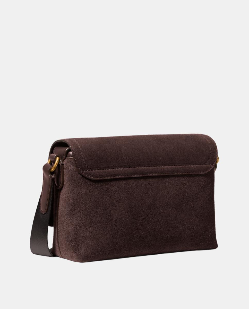Bandolera de hombre en ante con solapa frontal - Michael Kors - Marrón oscuro Marrón oscuro-3