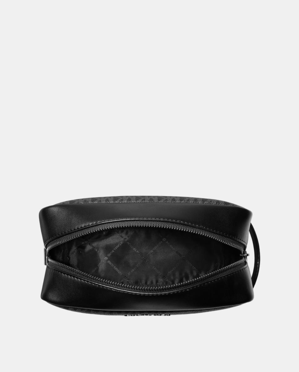 Neceser de hombre con cremallera superior y estampado de logotipos MK - Michael Kors - Negro Negro-2