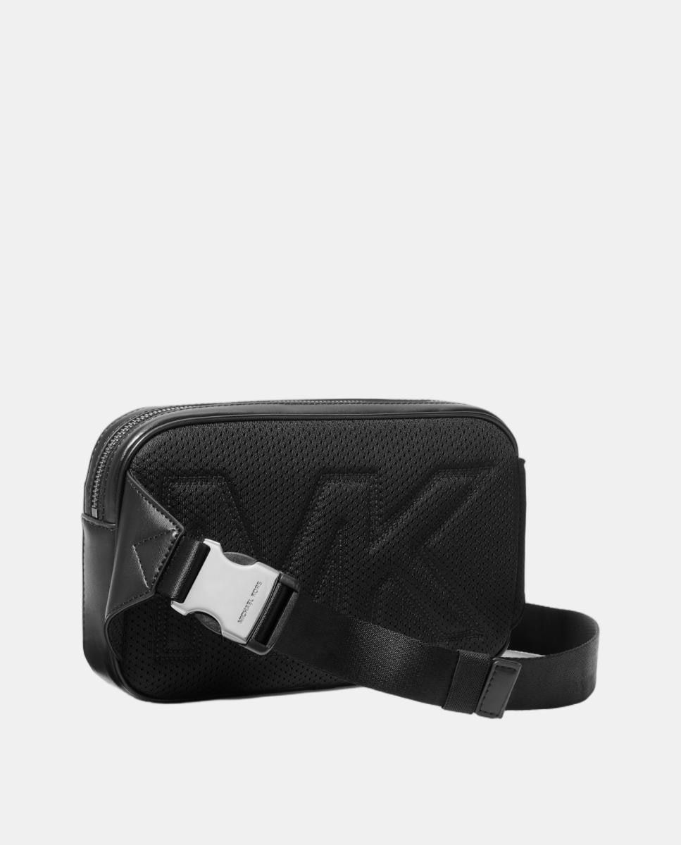 Riñonera de hombre con cremallera frontal y estampado de logotipos MK - Michael Kors - Negro Negro-3