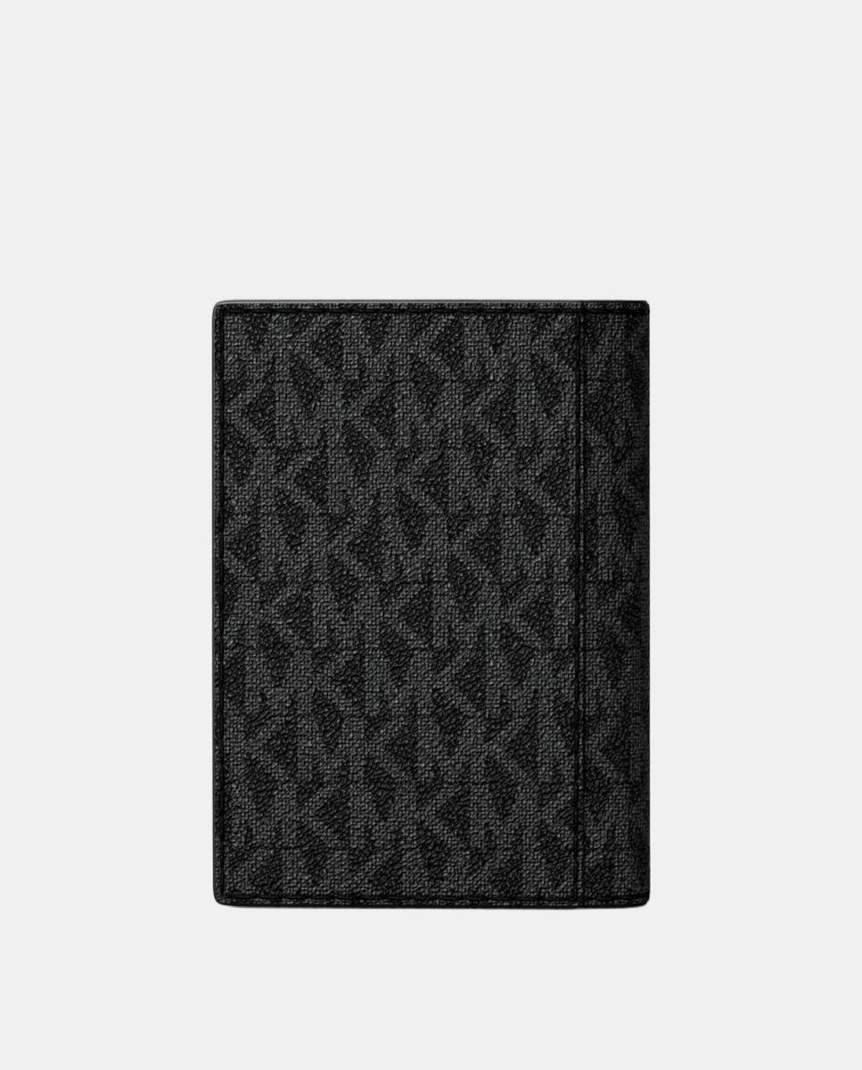 Carteira Vertical com Estampado de Logótipos Preto-3