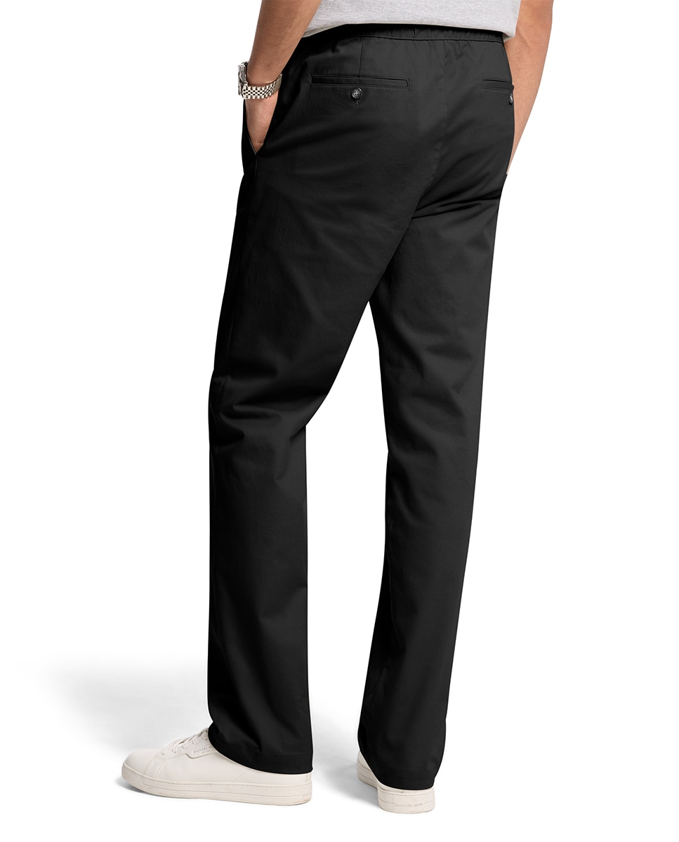 Pantalón de hombre tipo chino con cinturilla elástica y cordones - Michael Kors - Negro Negro-2