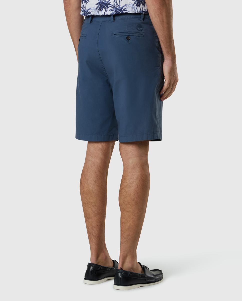 Bermudas em Popelina Elástica Azul-3