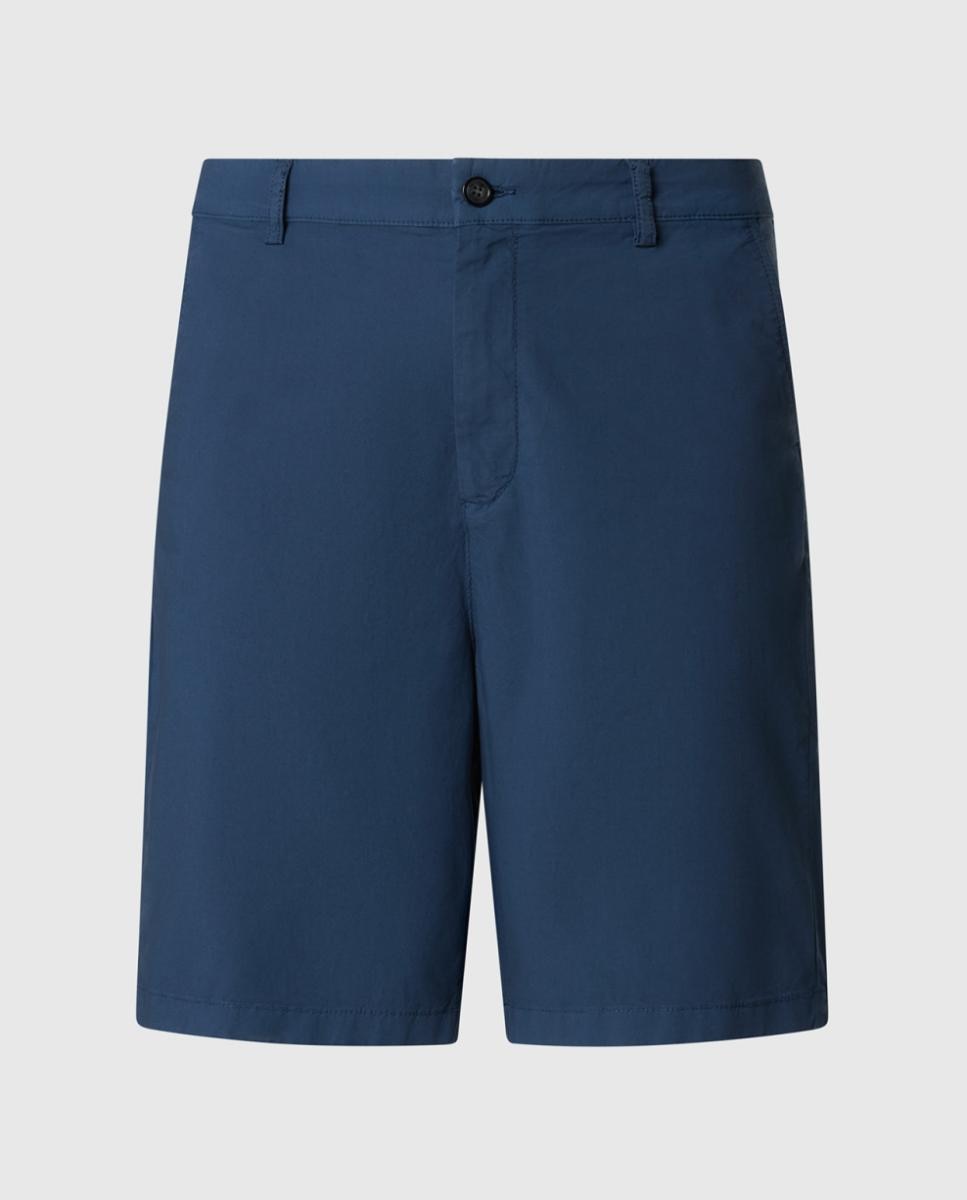 Bermudas em Popelina Elástica Azul-5