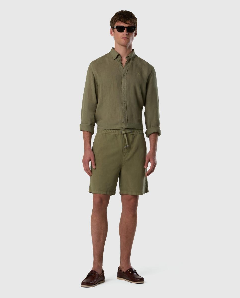 Imagem 0 de Bermudas Chino Cotton Linen com Cintura Elástica