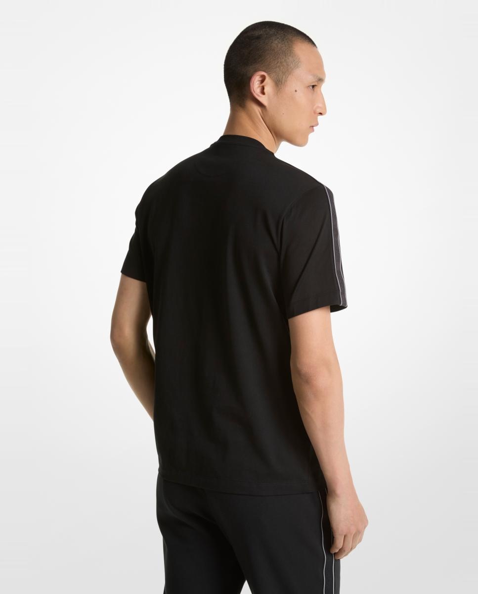 Camiseta de hombre de punto liso de algodón con logotipo - Michael Kors - Negro Negro-2