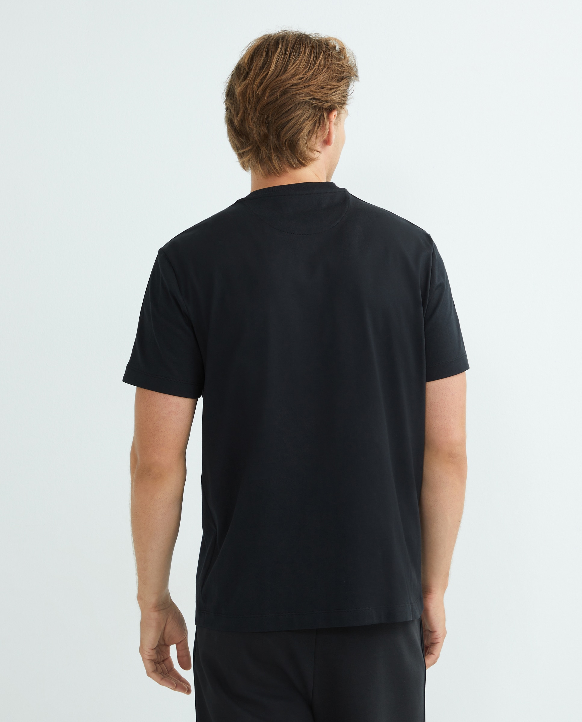Camiseta de hombre de punto liso de algodón con logotipo - Michael Kors - Negro Negro-3