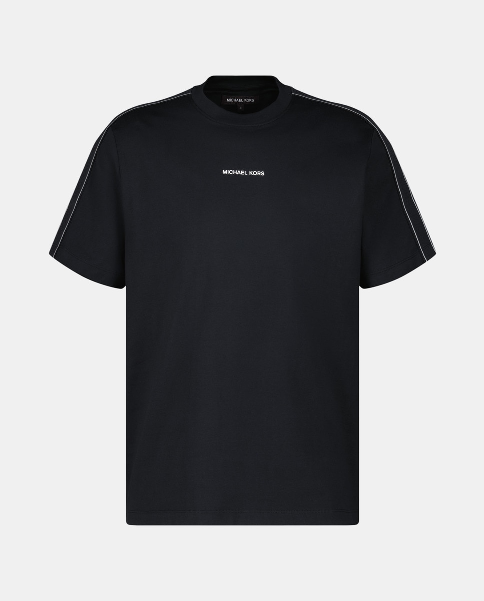 Camiseta de hombre de punto liso de algodón con logotipo - Michael Kors - Negro Negro-4