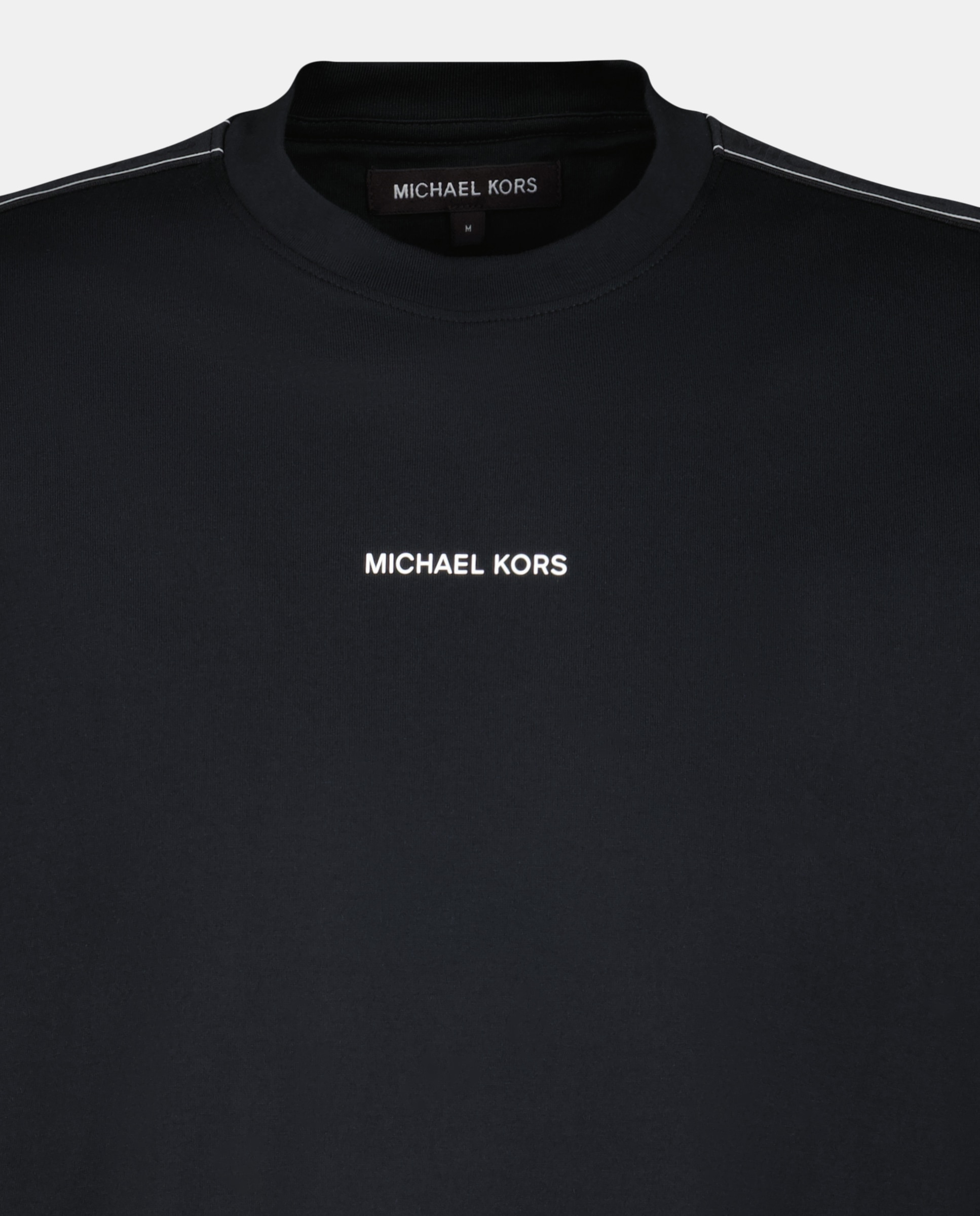 Camiseta de hombre de punto liso de algodón con logotipo - Michael Kors - Negro Negro-5