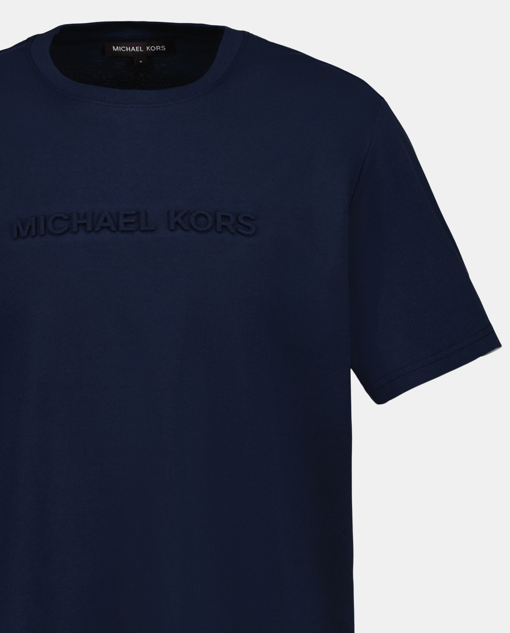 T-shirt de Manga Curta de Algodão com Logótipo a Condizer Azul-marinho-5