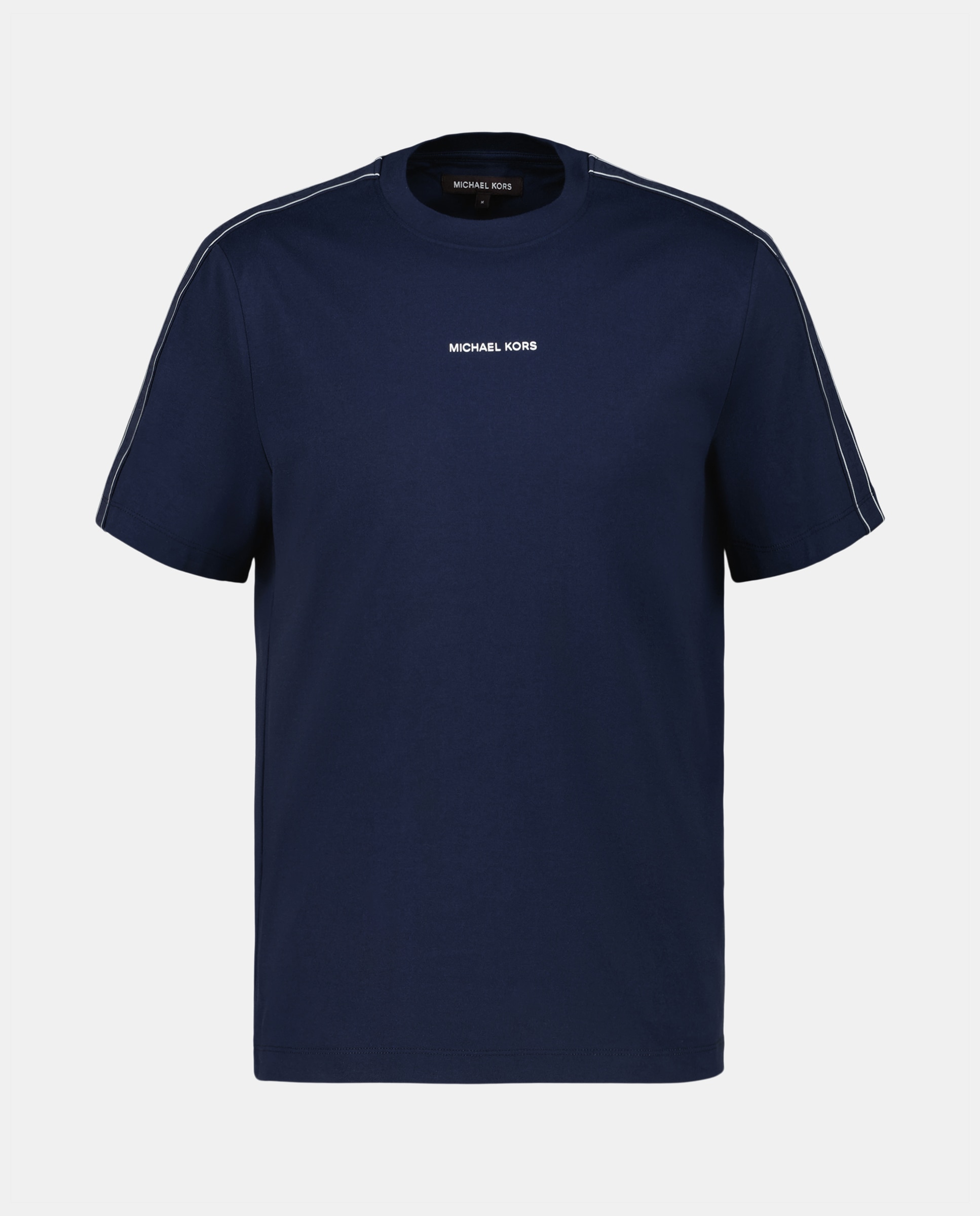 T-shirt de Malha Lisa de Algodão com Logótipo Azul-marinho-4