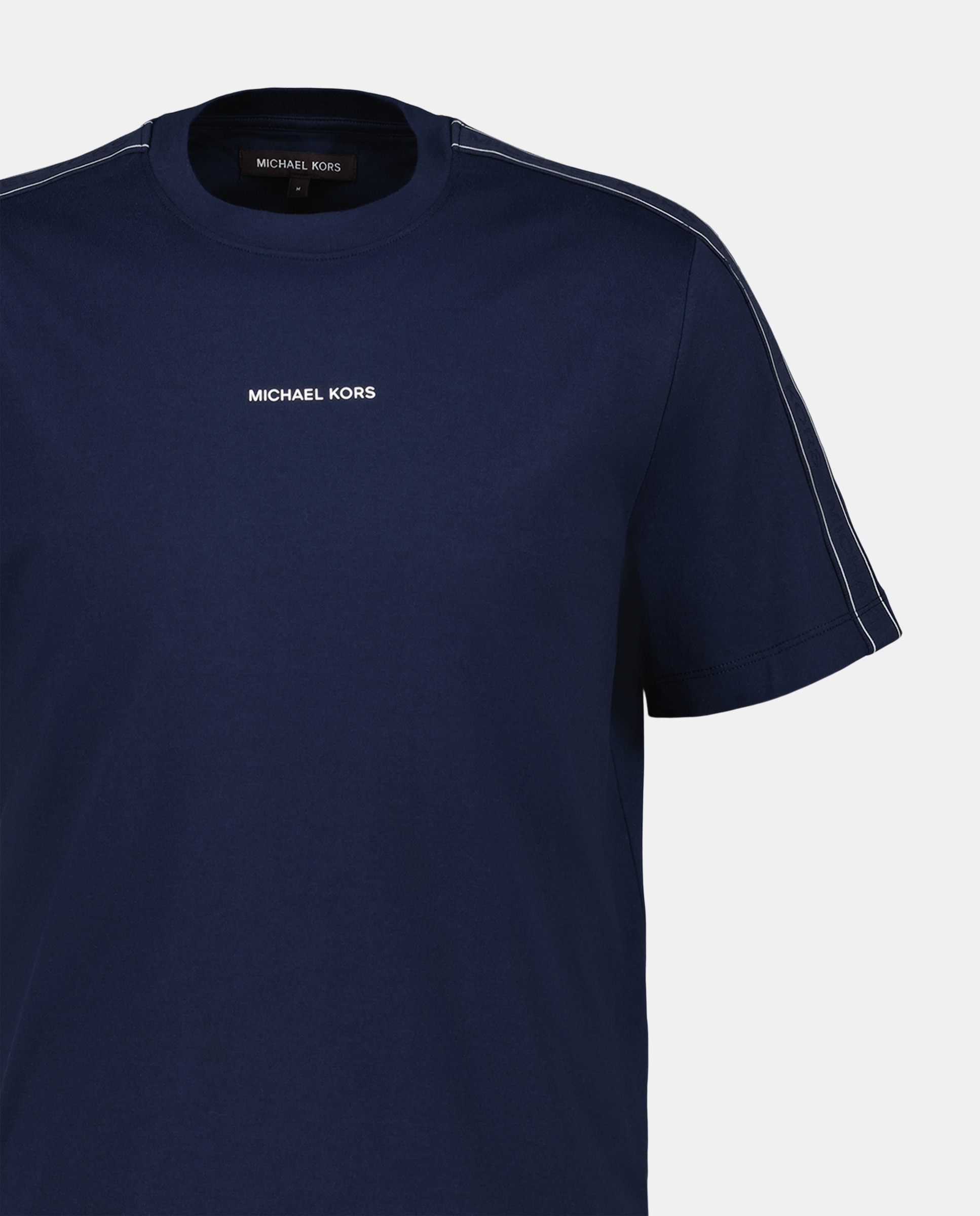 T-shirt de Malha Lisa de Algodão com Logótipo Azul-marinho-5