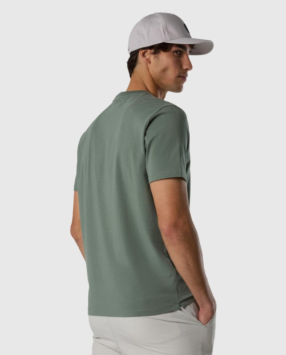 T-shirt com Gola Redonda e Manga Curta Verde-2