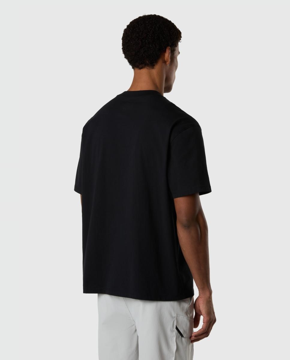 T-shirt com Gola Redonda e Manga Curta Preto-2